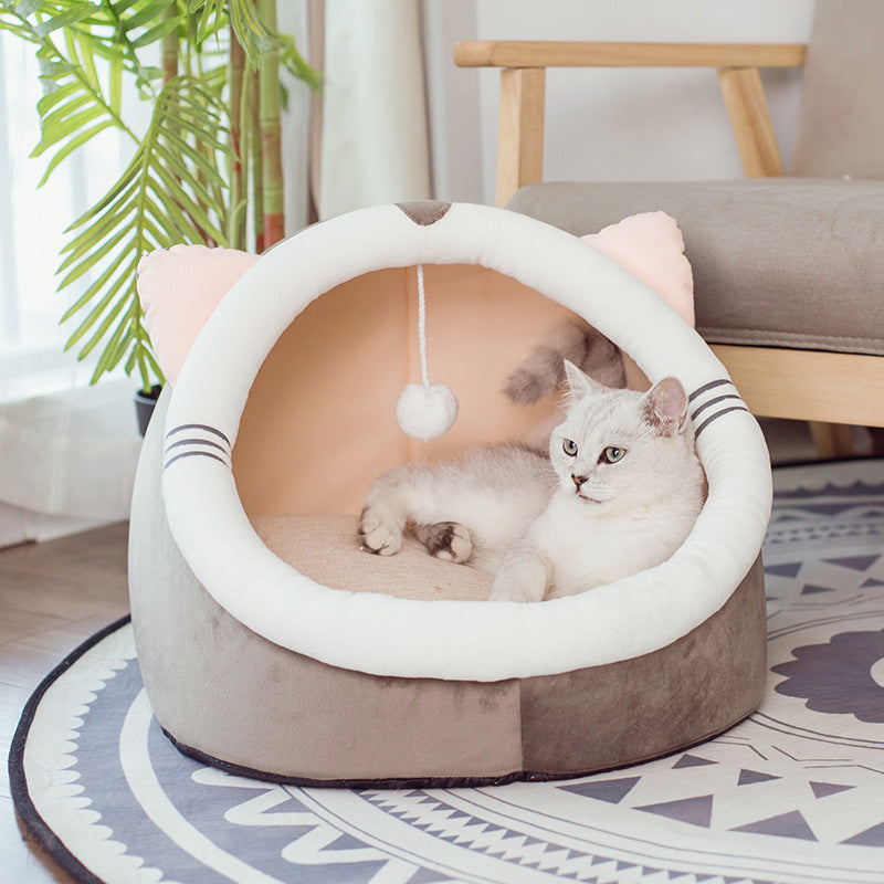 Cama para gatos de terciopelo y algodón