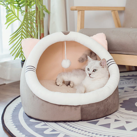 Cama para gatos de terciopelo y algodón