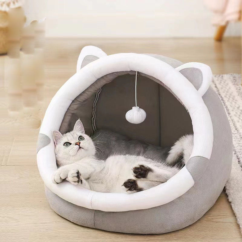 Cama para gatos de terciopelo y algodón